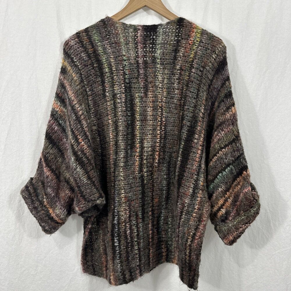 Berretti Made In Italy Wool Blend Asymmetric Lagenlook Multicolor Sweater Sz S/M - Picture 2 of 9